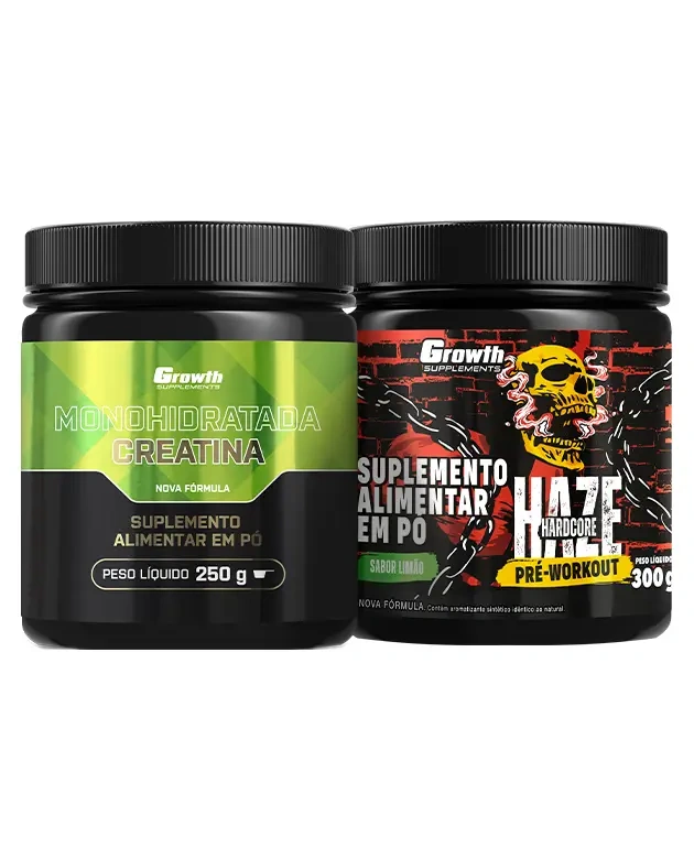 Kit Creatina Monohidratada 250g e Pré-Treino Haze 300g