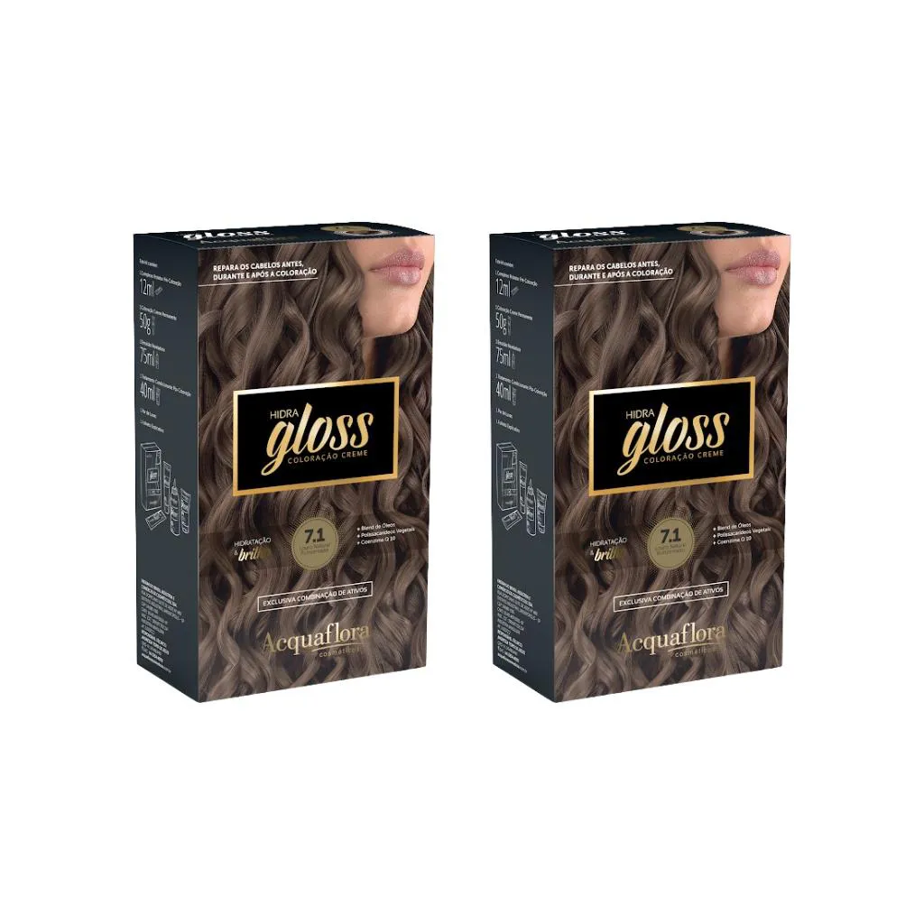 Coloraçao Acquaflora Hidra Gloss 7.1 Louro Nat Acinz-Kit 2un