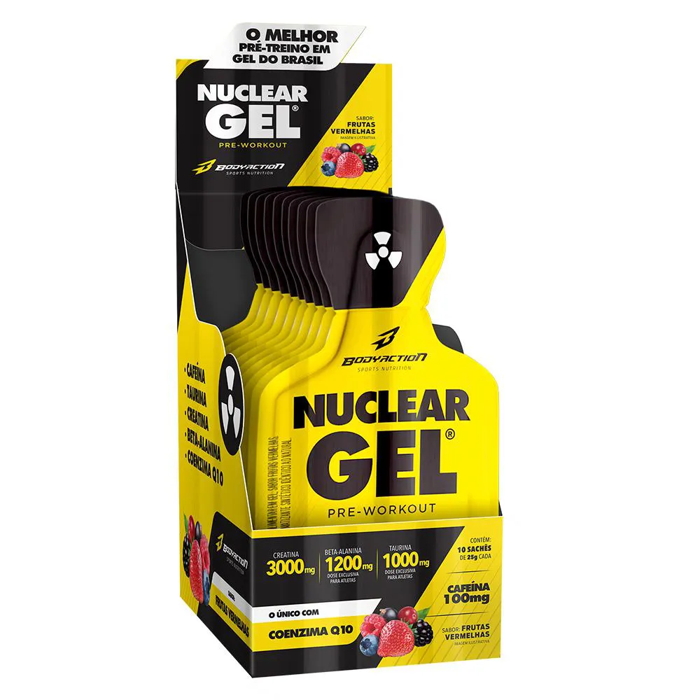 Nuclear Rush Gel Display C/10 Saches 25g Frutas Vermelhas