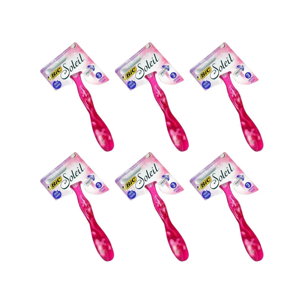 Aparelho de Barbear Bic Soleil Com 1 Rosa - Kit C/ 6un