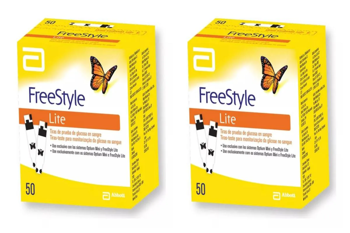 Kit 2 Tiras Glicemia Glicose P/ Diabete Freestyle Lite 50un
