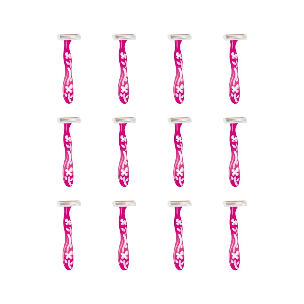 Aparelho de Barbear Bic Soleil Rosa-Kit C/12un