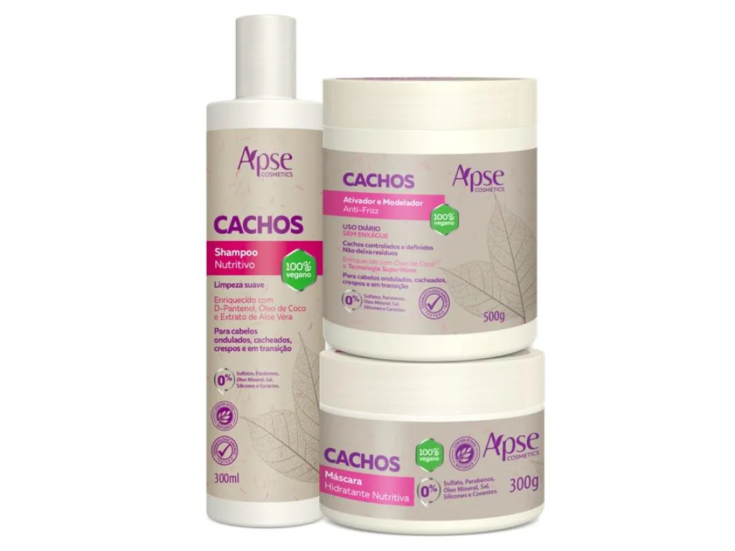Kit Apse Shampoo, Máscara E Ativador Cachos