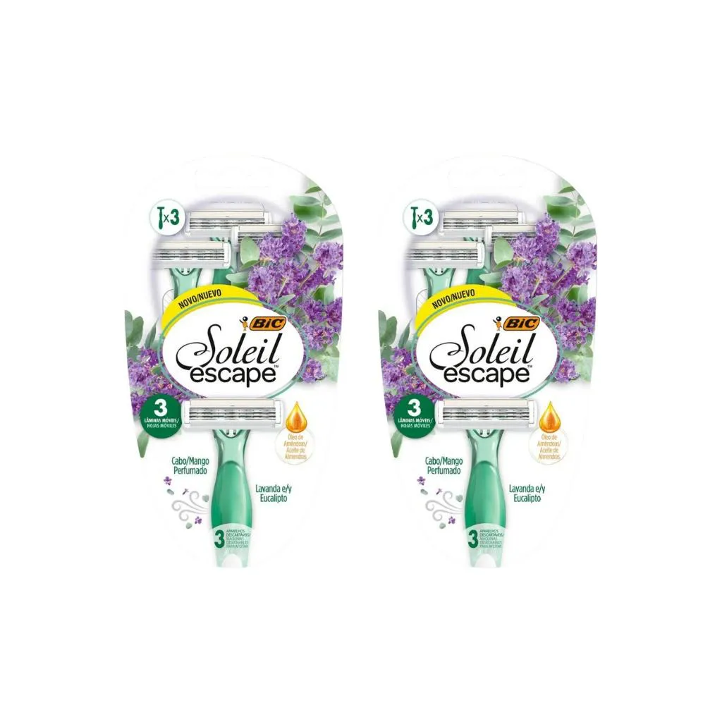 Aparelho Depilatorio Bic Soleil Escape Verde Com 3un-Kit 2un