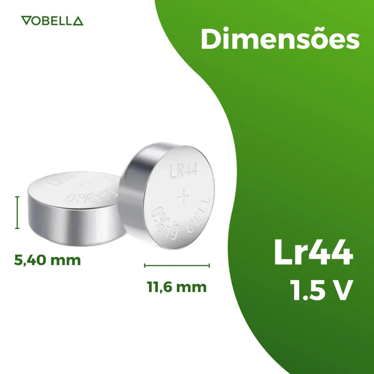 10 Baterias Pilhas Alcalina Lr44 1,5v Blister Cartela Elgin