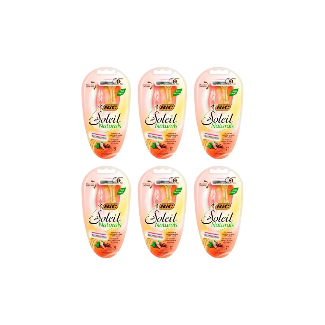 Aparelho de Barbear Bic Soleil Naturals VD/AM C/2- 6un