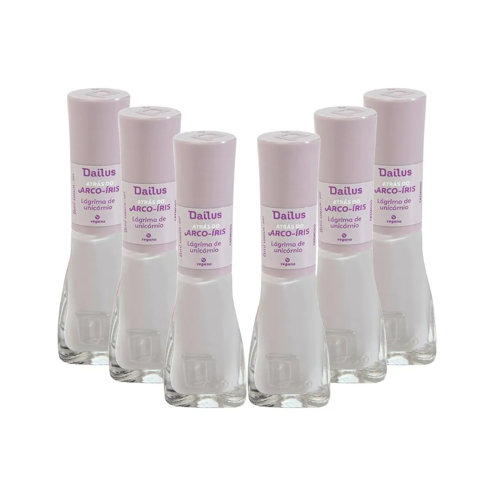 Kit Esmaltes Dailus Cremoso Coleção Atras do Arco Íris - Lagrimas de Unicórnio (6 Unidades)