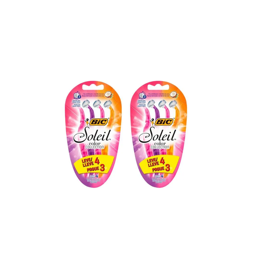 Aparelho de Barbear Bic Soleil Com 4 - Kit C/2un