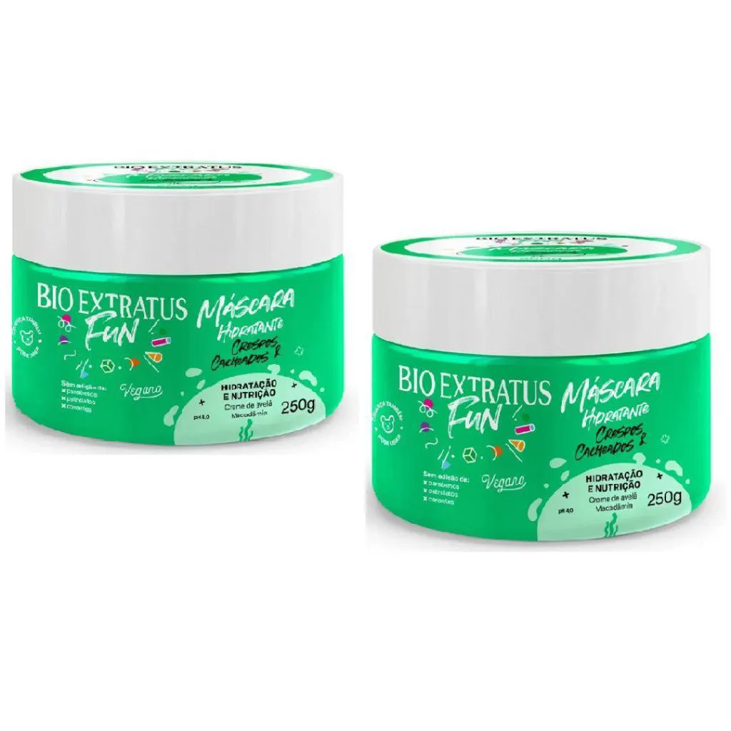 Kit 2 Mascara Fun Crespos e Cacheados 250G Bio Extratus