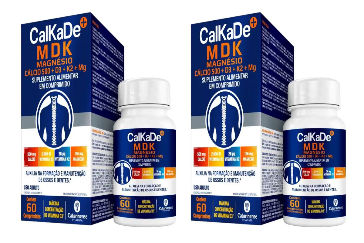 2 Caixas Suplemento Alimentar Calkade Mdk 60 comprimidos