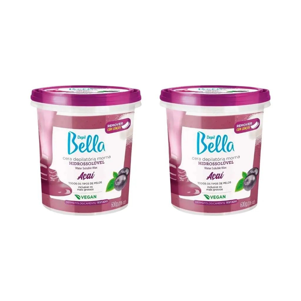 Depilatorio Depil Bella Cera Hidro 600g Açai - Kit C / 2un