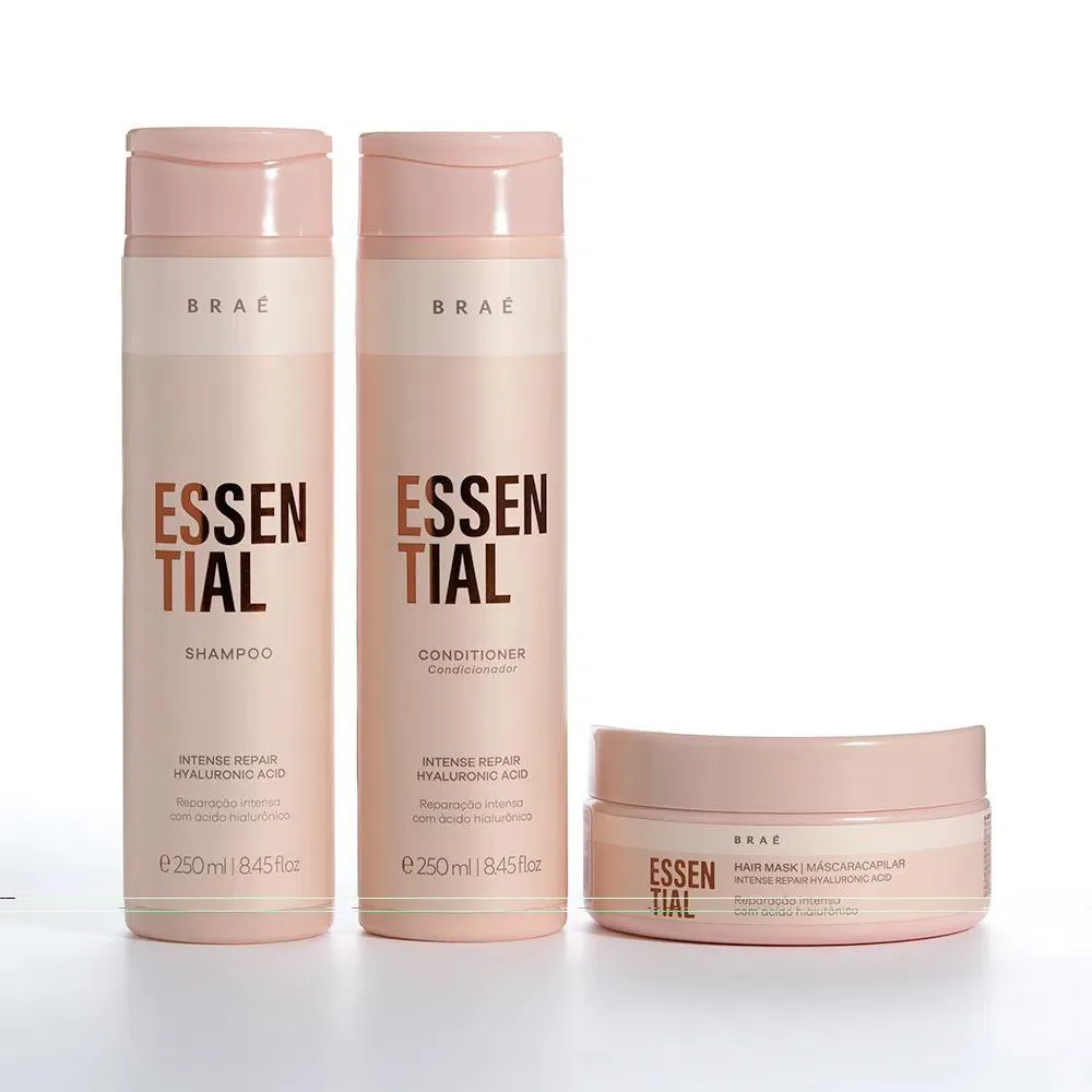 Kit Braé Essential Shampoo 250ml + Cond 250ml + Másc 200ml