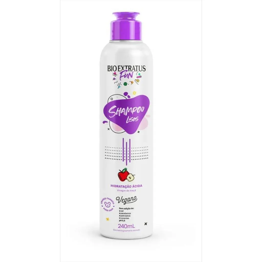 Shampoo Fun Limpeza Cabelos Liso 240 Ml Bio Extratus