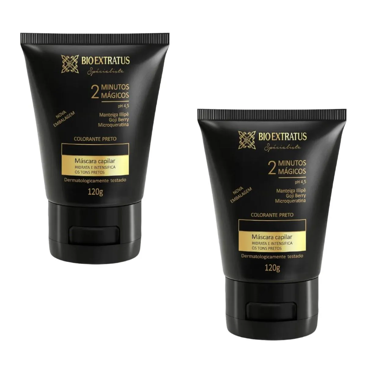 Kit 2 Mascaras Colorante Preta Reaviva A Cor e Trata 120 Gr