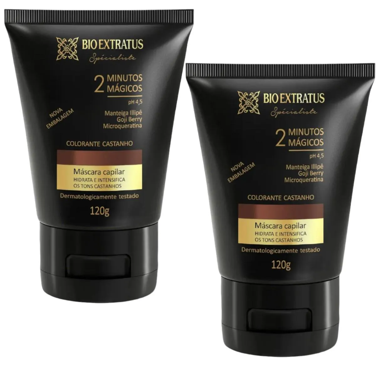 Kit 2 Mascara Colorante Castanha Reaviva A Cor e Trata 120 Gr