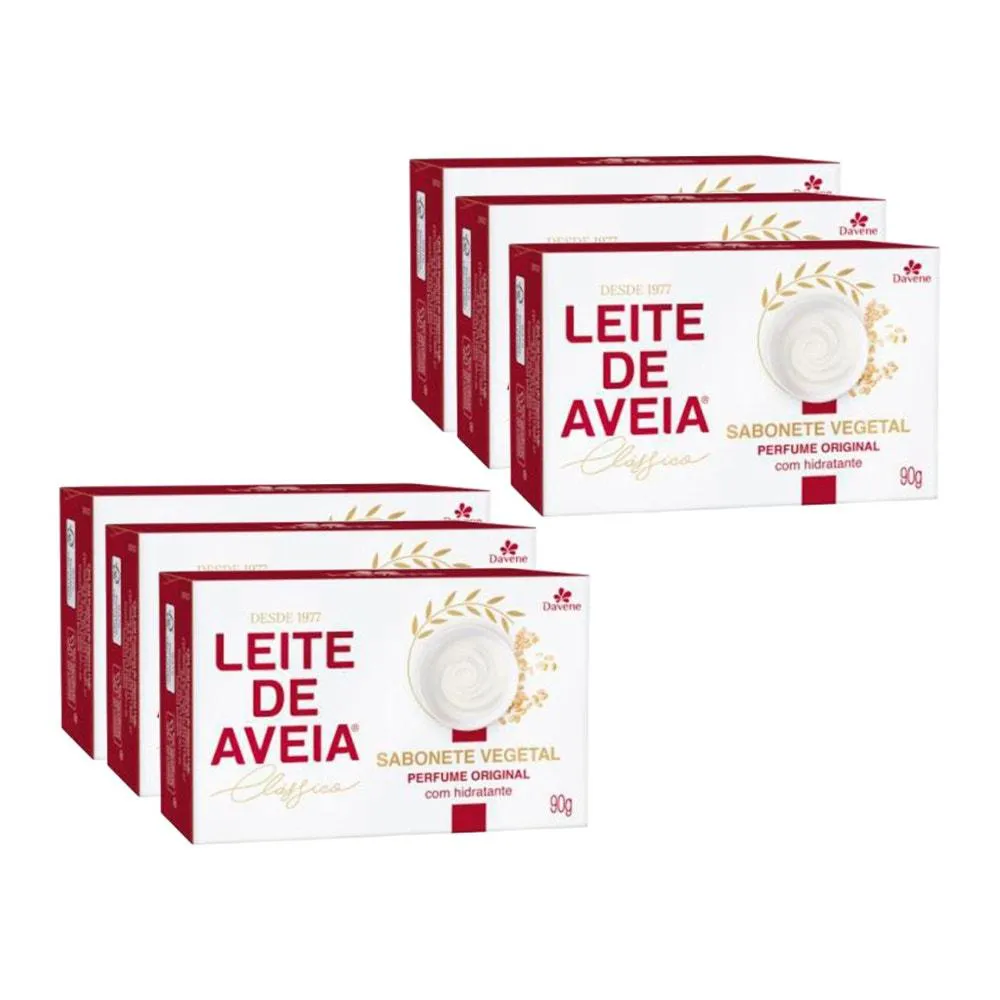 Kit Sabonete Leite de Aveia Davene Clássico 90g C/6un