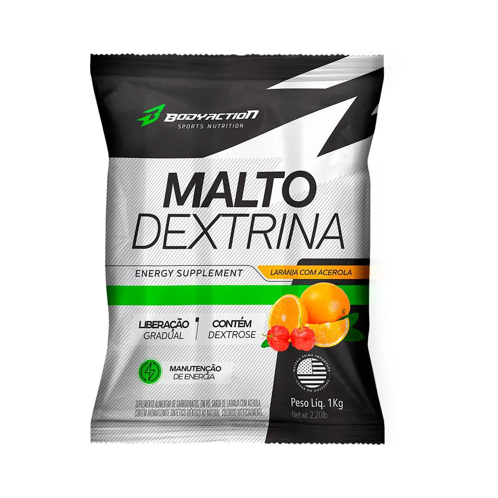 Malto Dextrin 1kg Bodyaction Sabor Laranja com Acerola