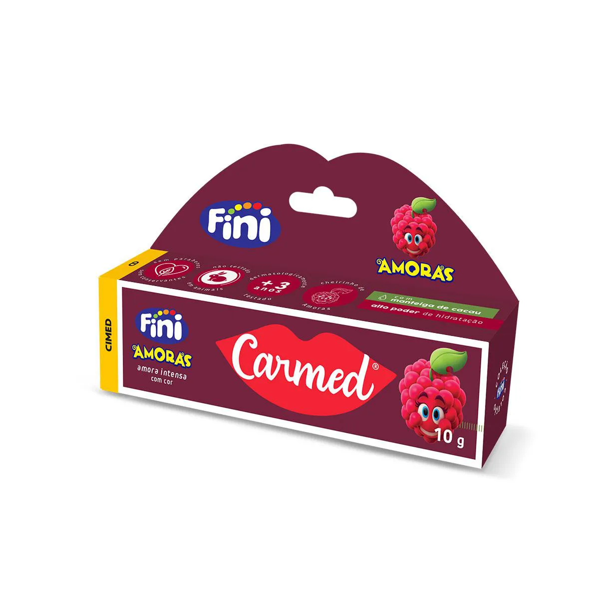 Hidratante Labial Carmed Fini Amoras Intensas com Cor 10g