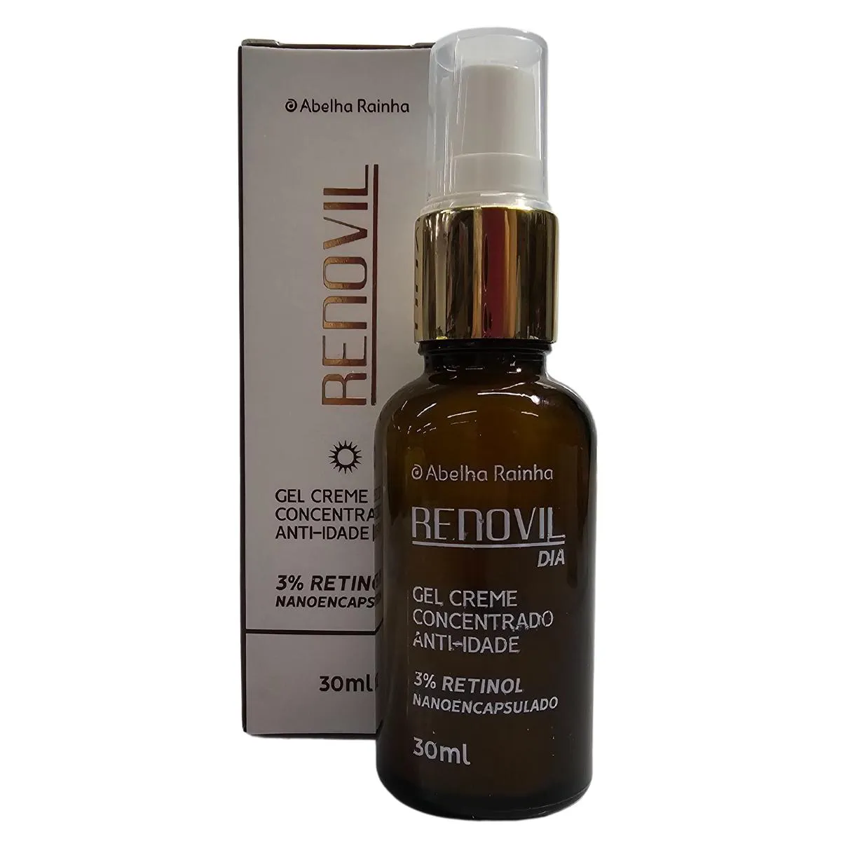 Gel Creme Anti Idade Concentrado 3% Retinol Dia Renovil Abelha Rainha 30ml