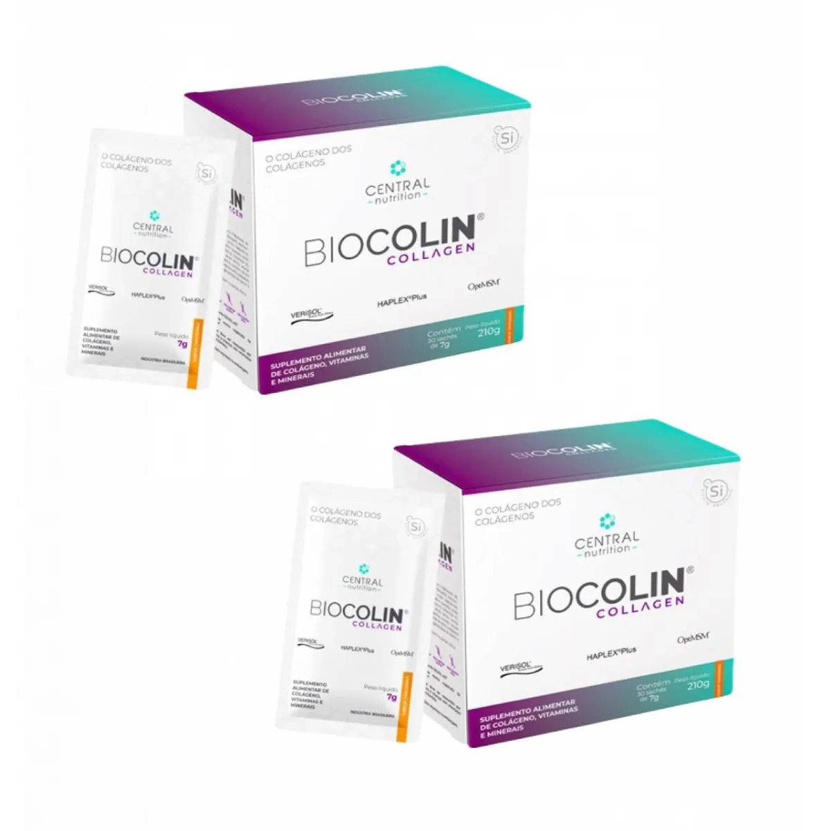 2x Biocolin Collagen - Central Nutrition - Tangerina 30 Sachês
