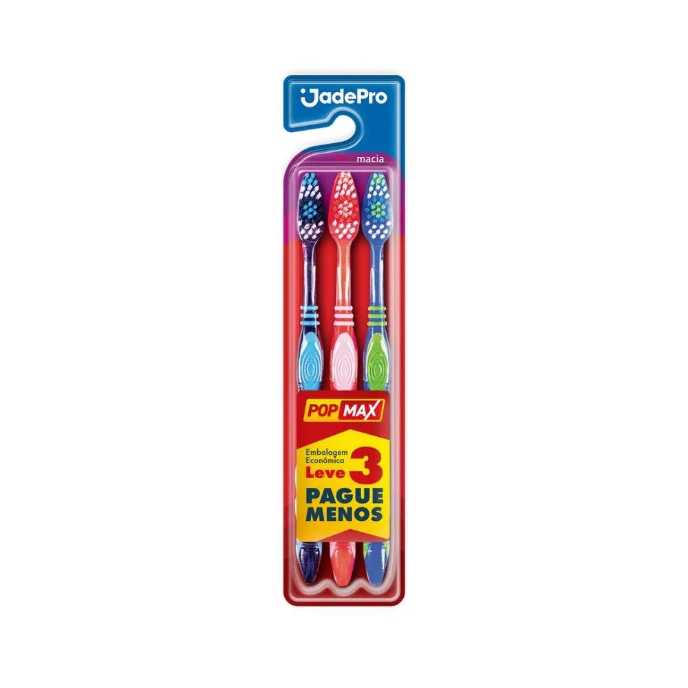 Escova Dental Jadepro Popmax com 3un