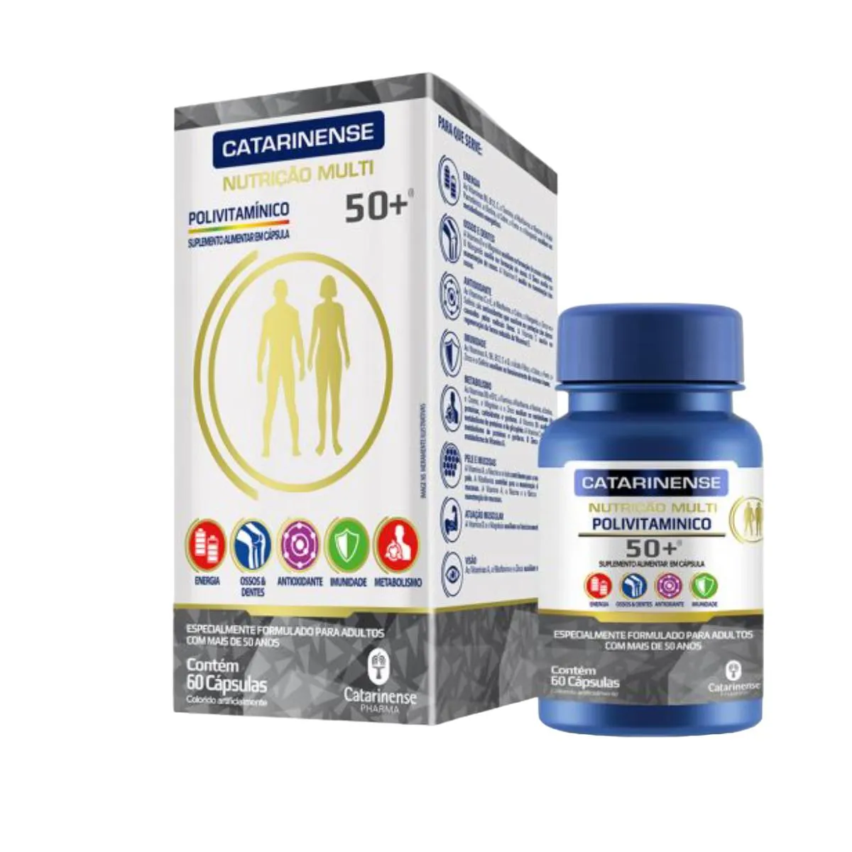 Polivitamínico Vitamina Multi 50+ 60 Cps - Catarinense