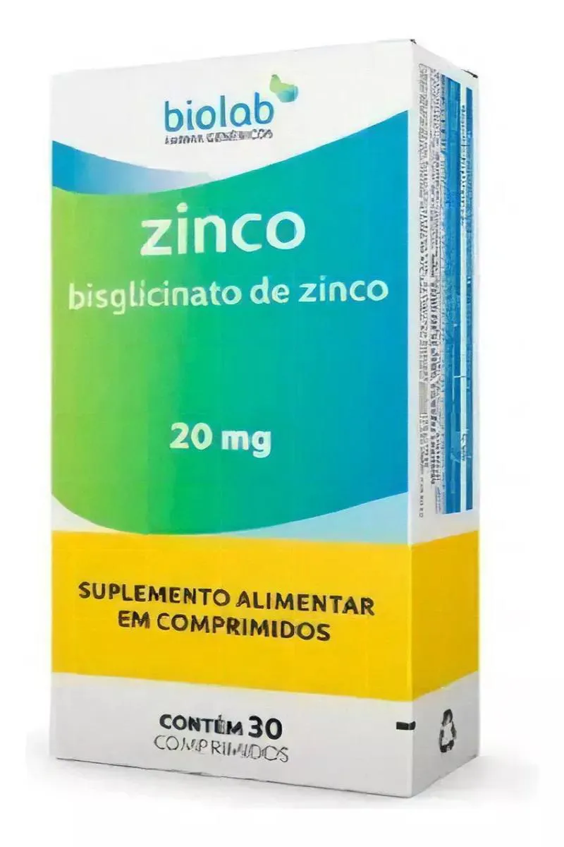 Zinco Quelato 20mg Biolab Imunidade Cabelos E Pele 30cps