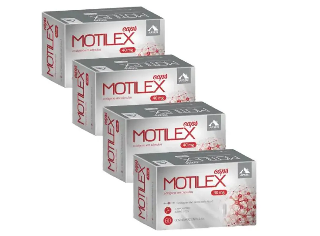 Motilex Kit C/4 Caixas C/60 cápsulas Cada - Colágeno Tipo 2 Puro
