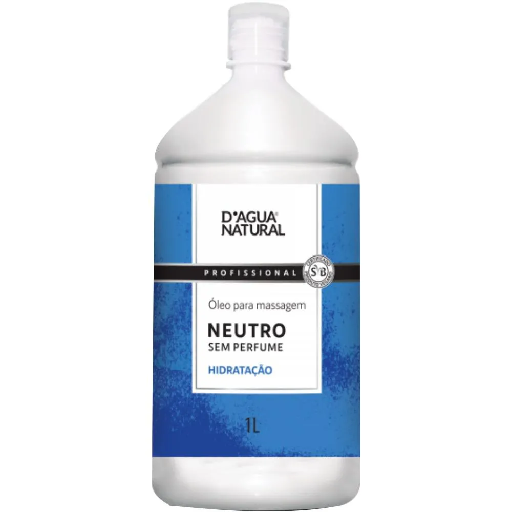 Oleo para Massagem Neutro Massoterapia 1lt D'agua Natural