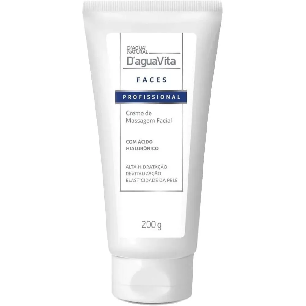 Creme Massagem Facial com Acido Hialuronico Daguavita 200g