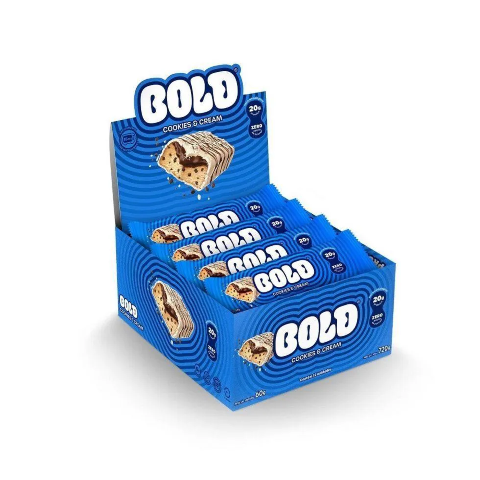 Bold Bar Display (12 Unid de 60G) - Sabor: Cookies E Cream.
