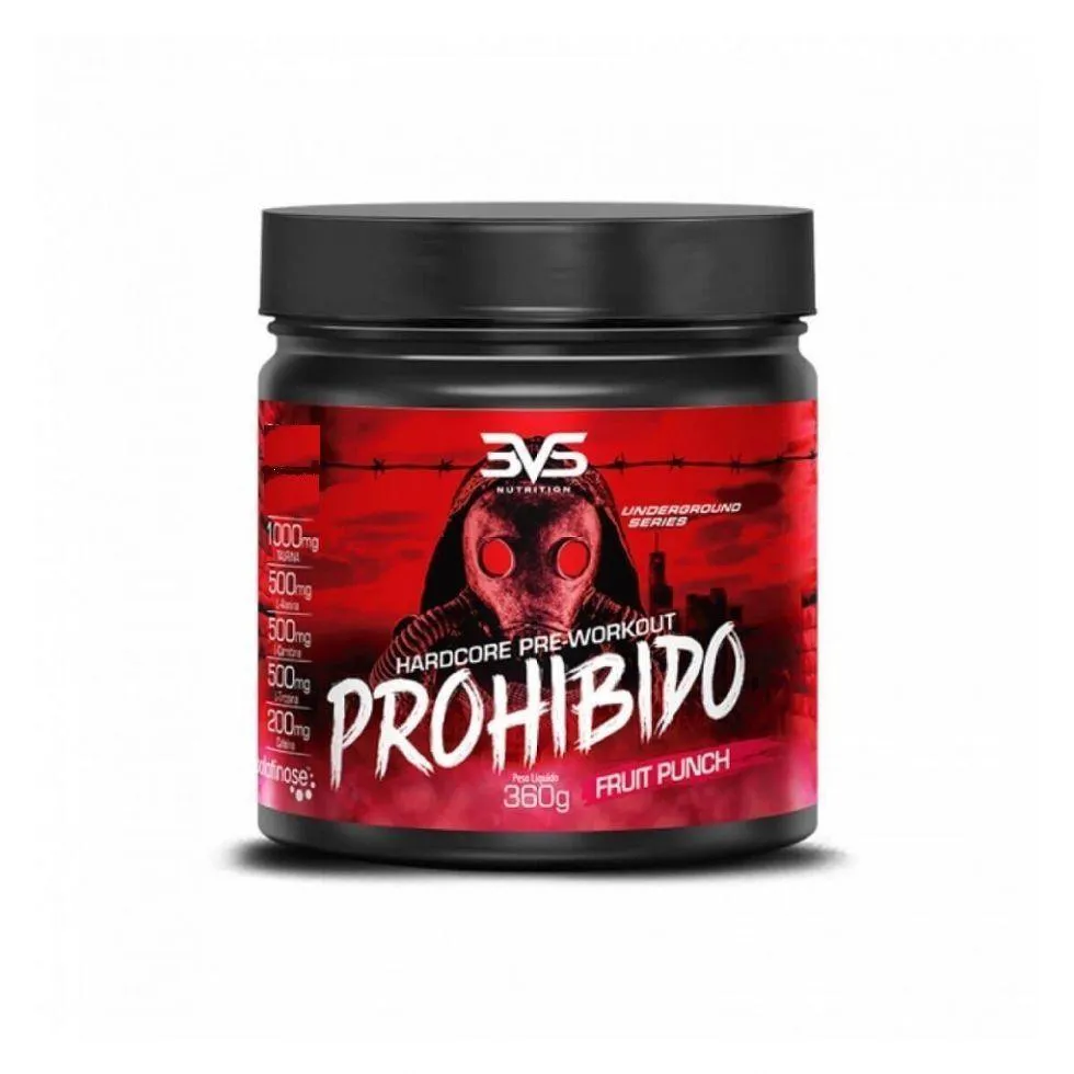 Prohibido Hardcore Pré-Workout (360G) - Sabor: Fruit Punch