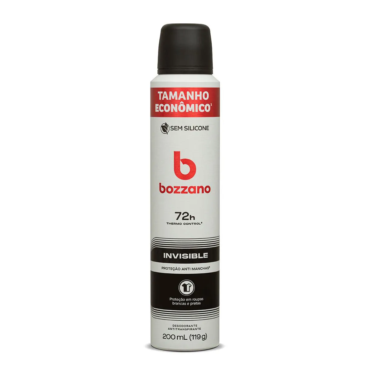 Desodorante Antitranspirante Aerosol Bozzano Invisible Masculino 72h 200ml