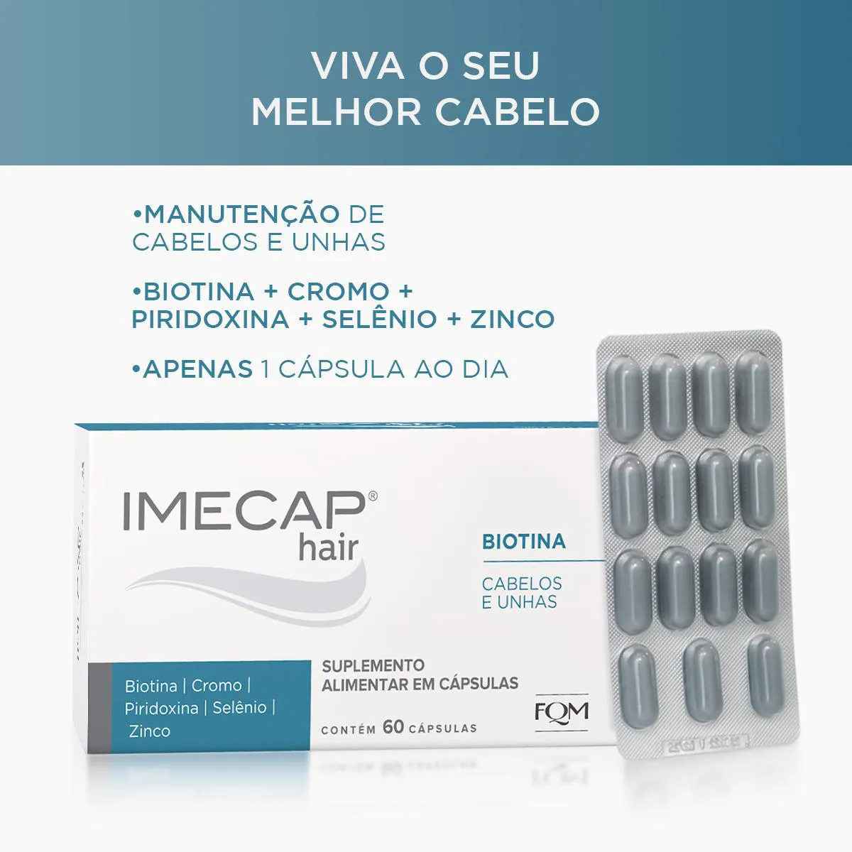 Suplemento Alimentar Imecap Hair Leve 90 Pague 60 cápsulas