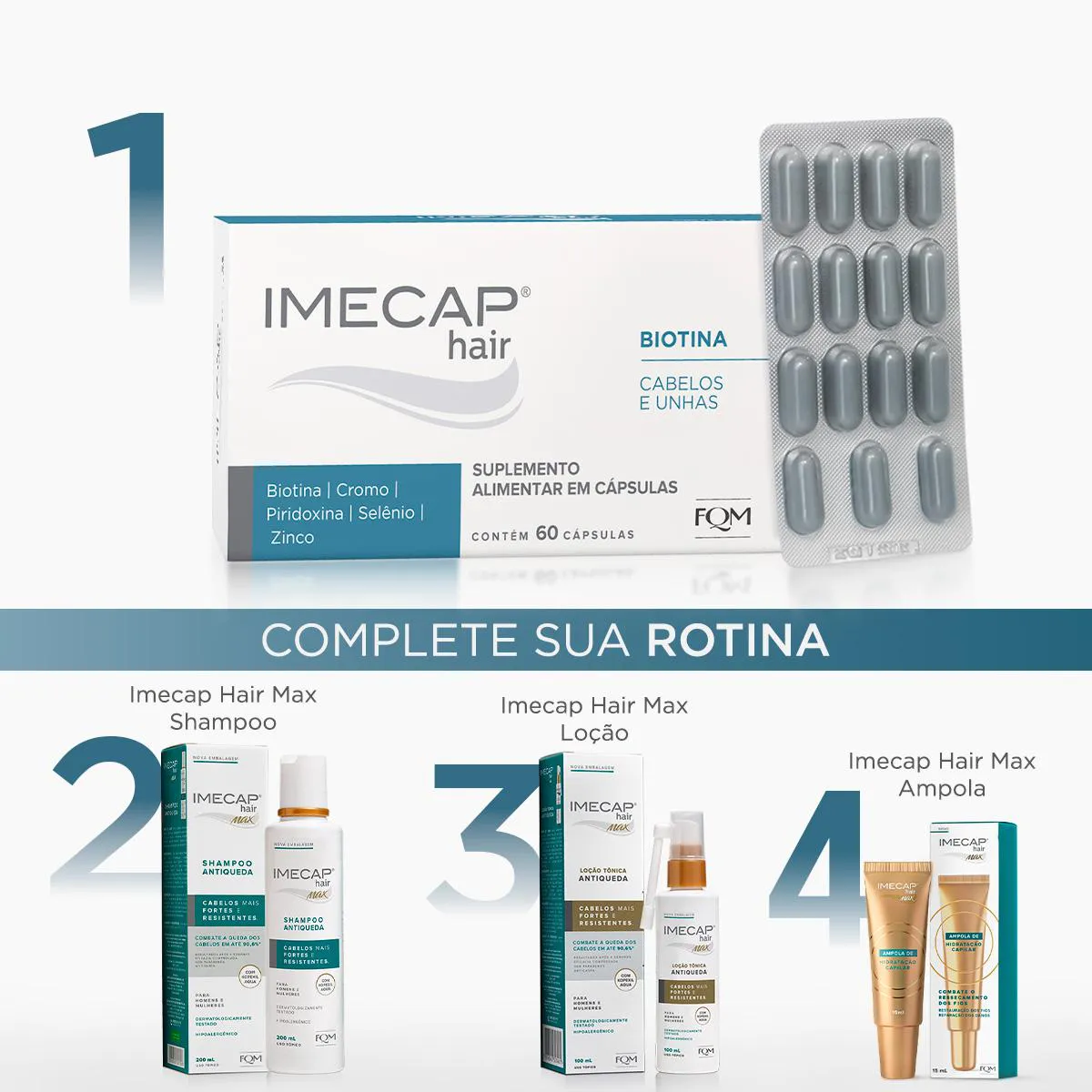 Suplemento Alimentar Imecap Hair Leve 90 Pague 60 cápsulas