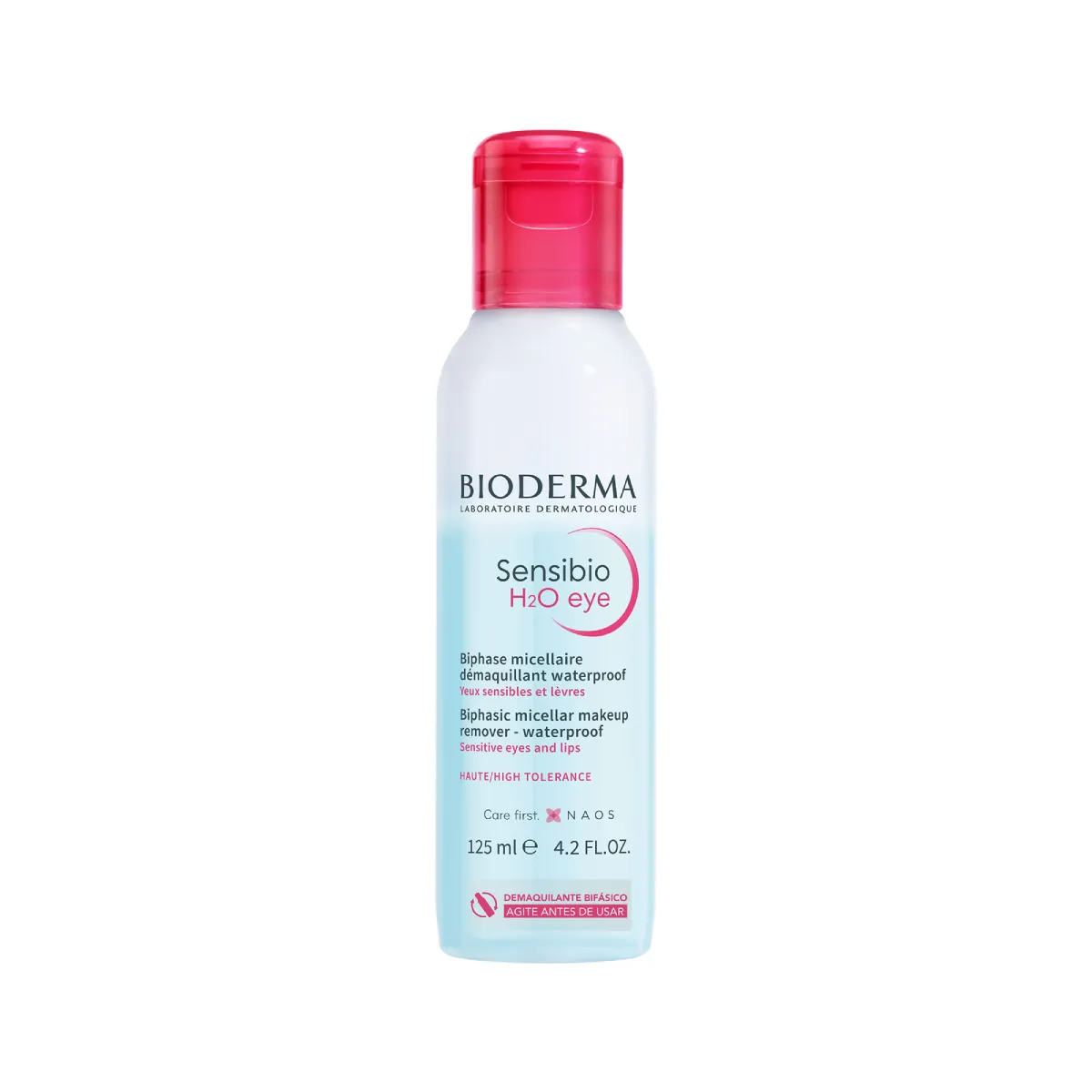 Demaquilante Micelar Bifásico Bioderma Sensibio H2O Eye Olhos e Lábios 125ml