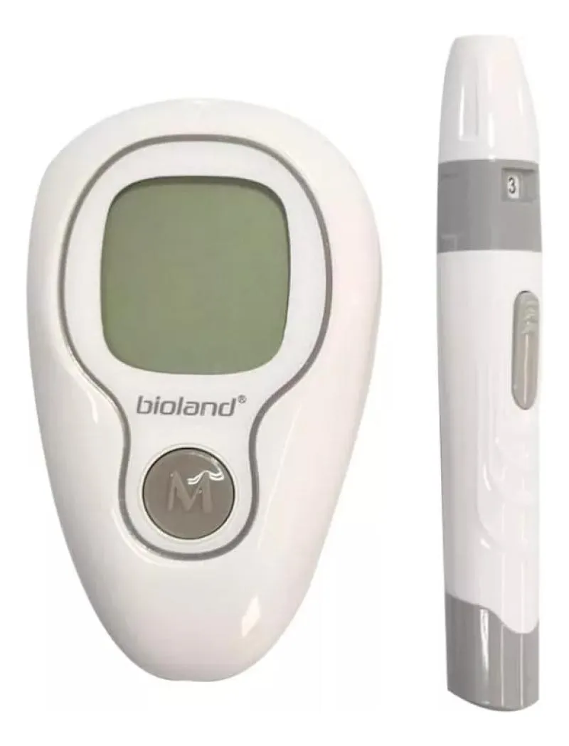 Aparelho de Medir Glicose Completo Bioland com Caneta Lancetadora e 10 Lancetas e 10 Tiras