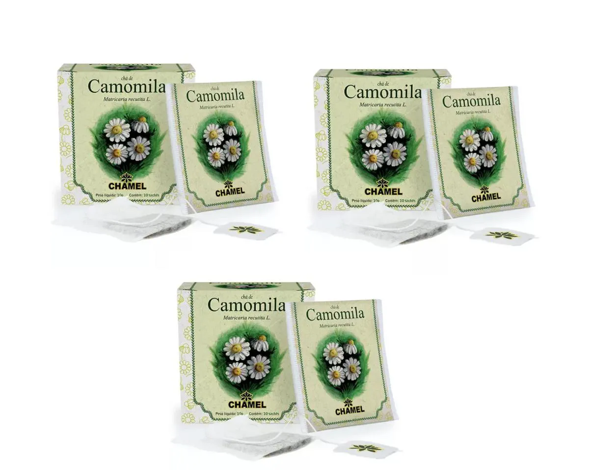 Kit 03 Chá de Camomila com 10 Sachês 10g - Chamel