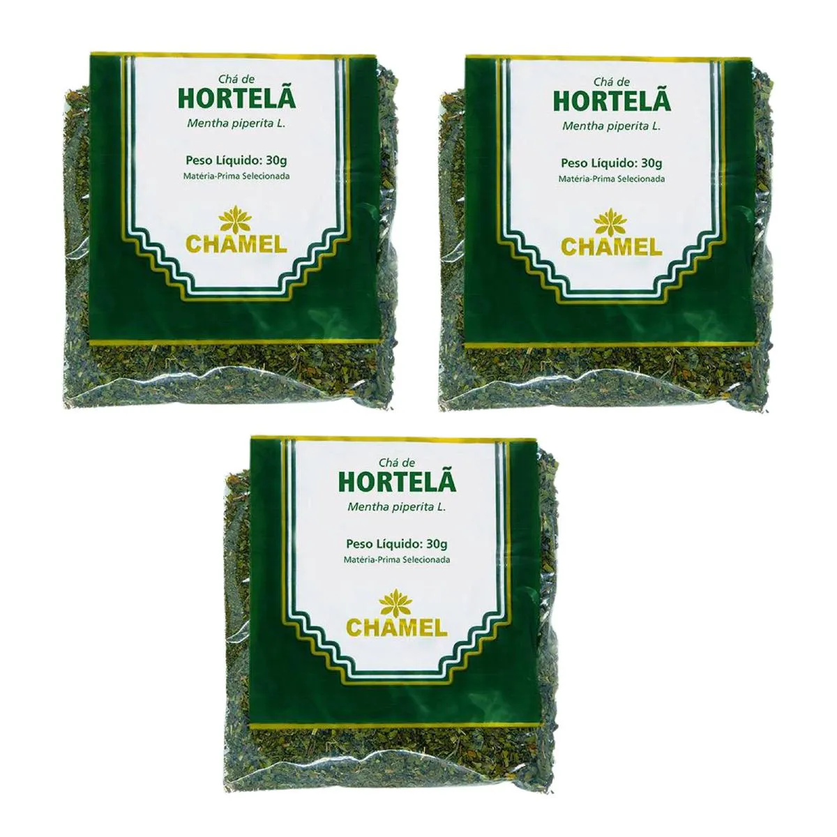 Kit 03 Pacote de Chá de Hortelã 30g - Chamel