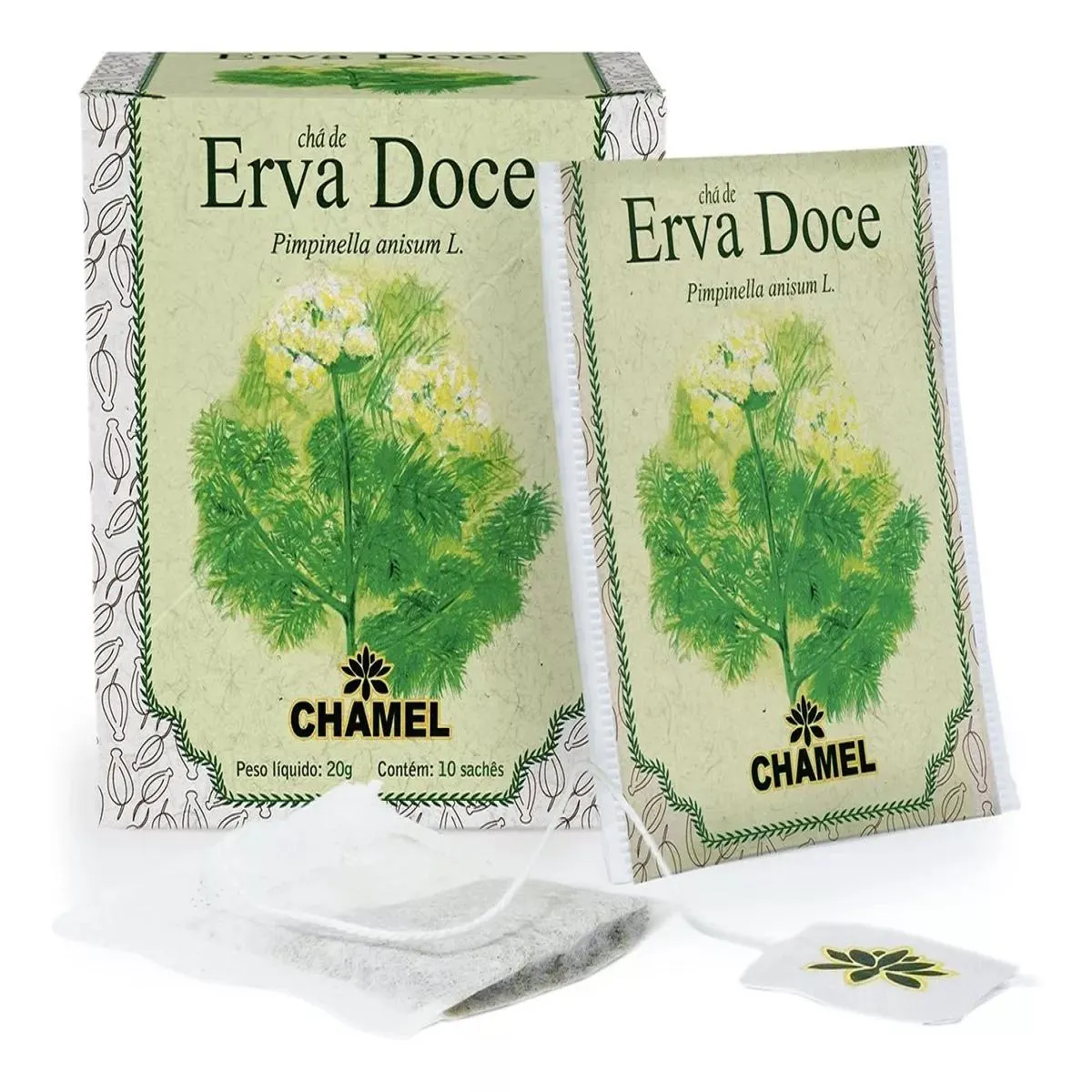 Chá de Erva Doce com 10 Sachês - Chamel