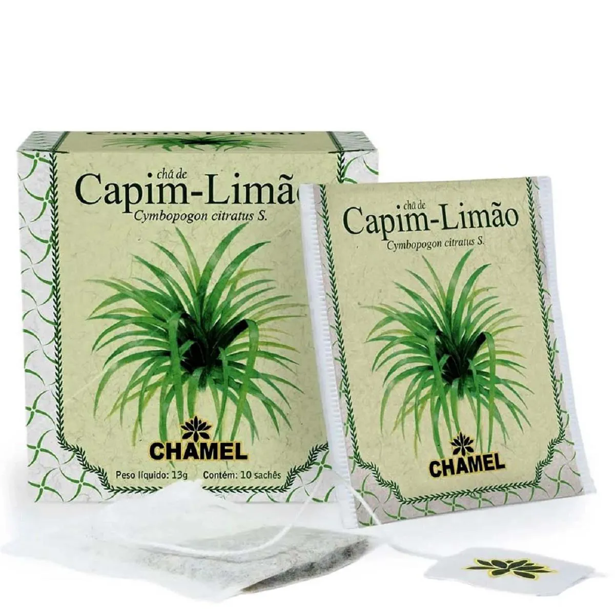 Chá de Capim Limão 10 Sachês 10g - Chamel