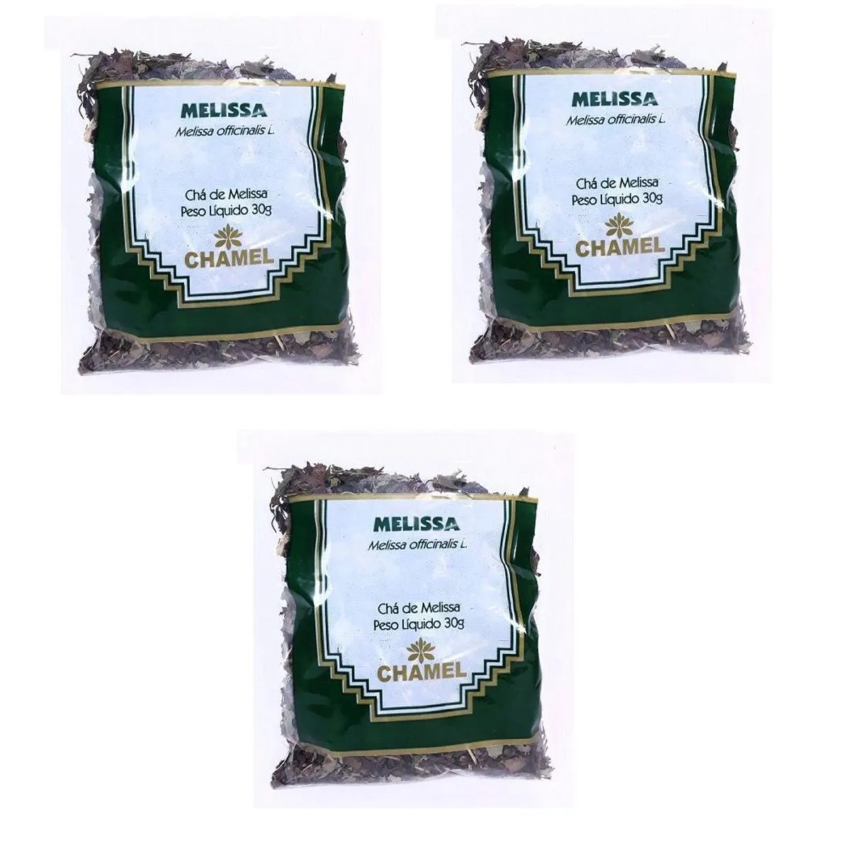 Kit 03 Pacote de Chá de Melissa 30g - Chamel