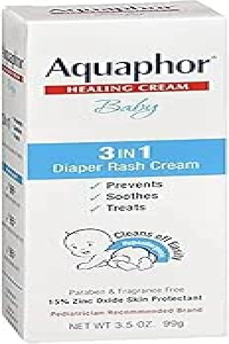 Aquaphor Baby Diaper Rash Cream 3-in-1 Rash Relief 3.5oz Tube