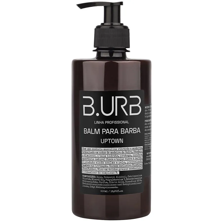 Balm para Barba Uptown 500ml Profissional Bancada Barbearia Barba Urbana B.urb