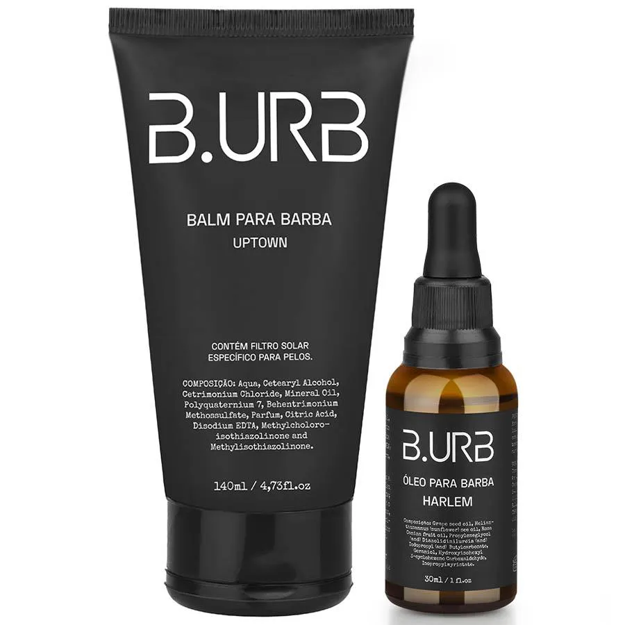 Kit Balm Uptown + Óleo Harlem Amadeirado Barba Urbana B.urb