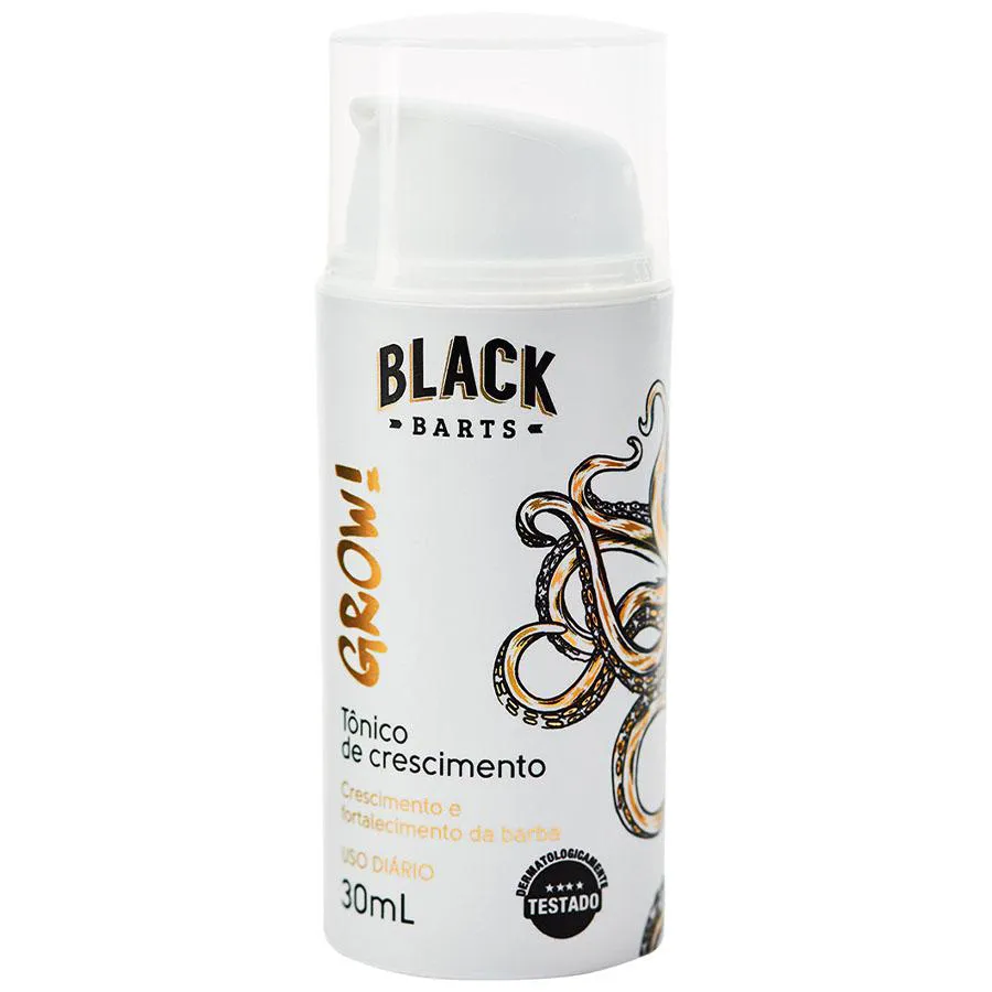 Tônico para Crescer Barba Grow! Nanotecnológico Testado 30ml Black Barts