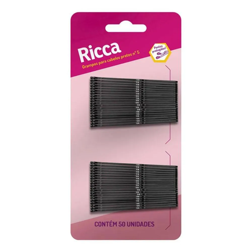 Grampo para Cabelos Pretos Nº 5 Ricca Cód.340
