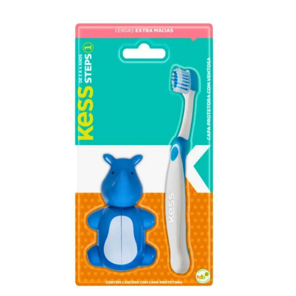 Escova Dental com Capa Protetora Kess Belliz Azul Cod.2037