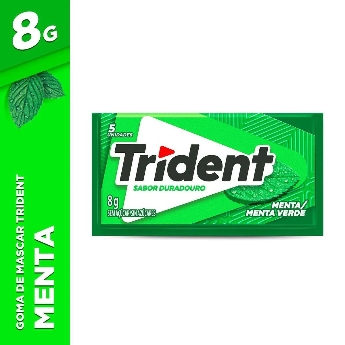 Goma de Mascar Trident Menta Sem Açúcar 8g
