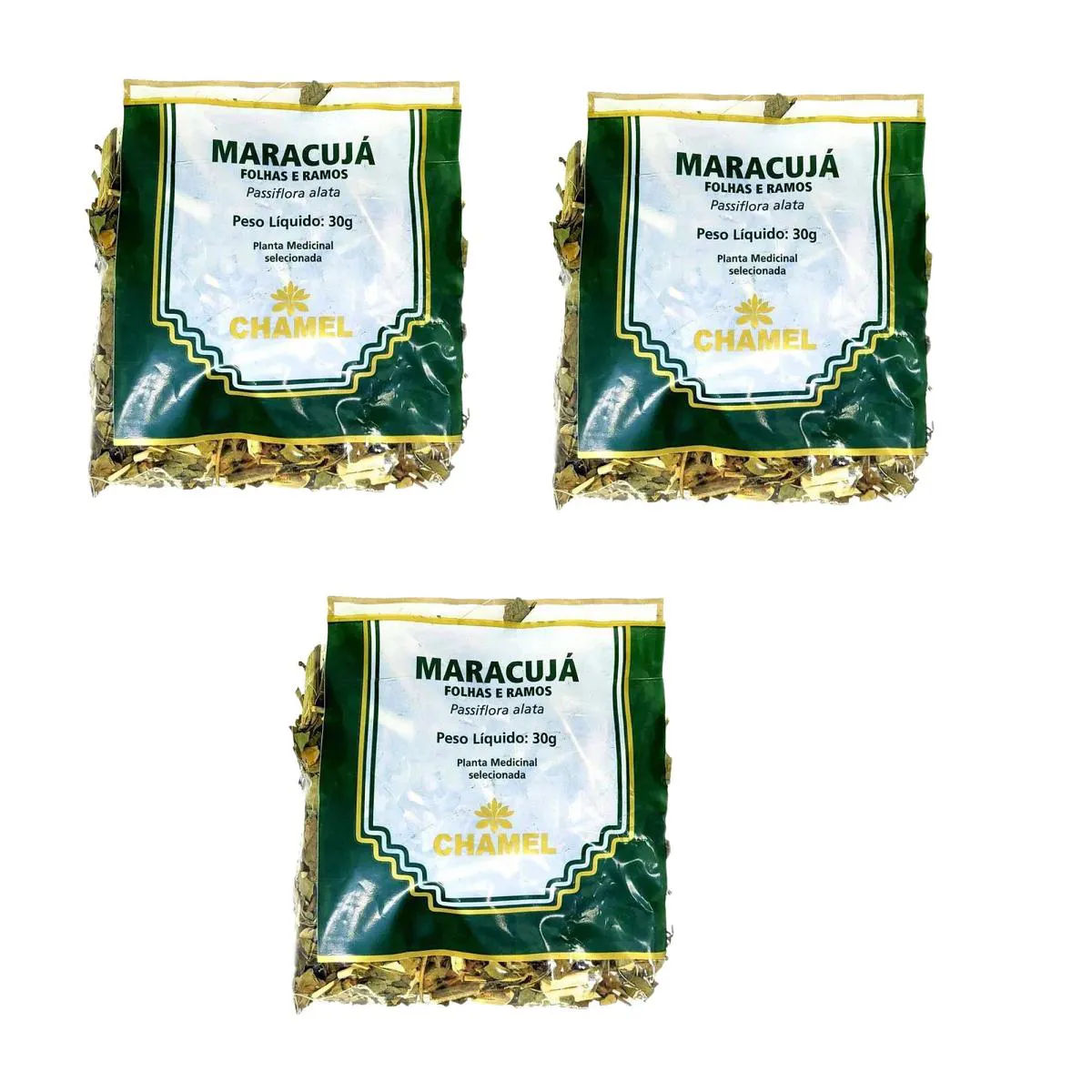 Kit 03 Pacote de Chá de Maracujá 30g - Chamel